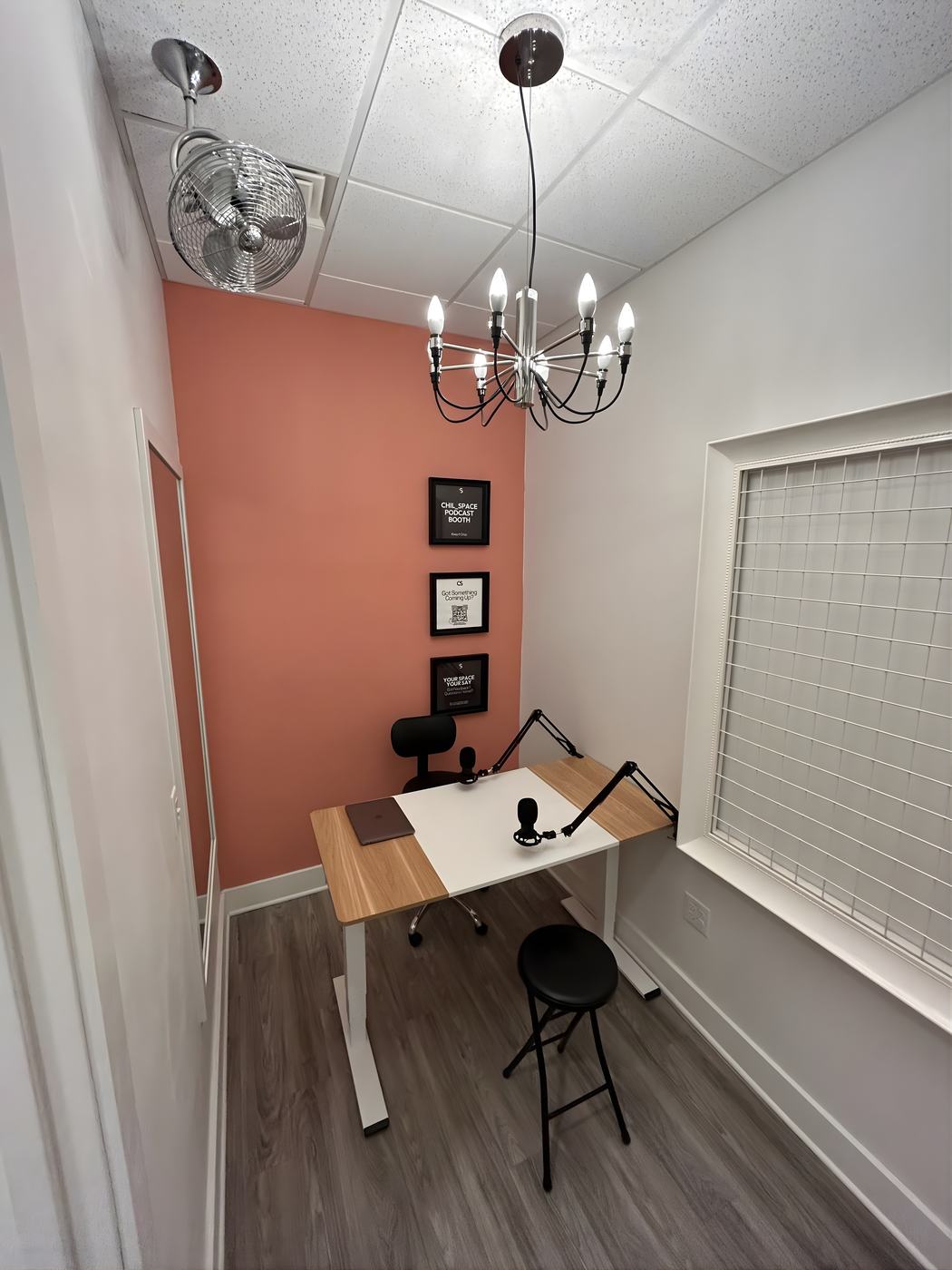 Close view of the Podcast Booth